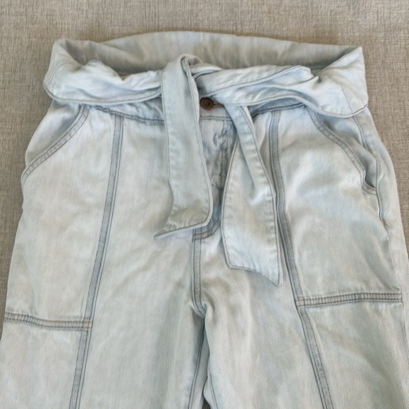 Jonathan Simkhai Standard Ace high-waisted Paper bag cropped acid‎ wash jeans 29 - Picture 5 of 16